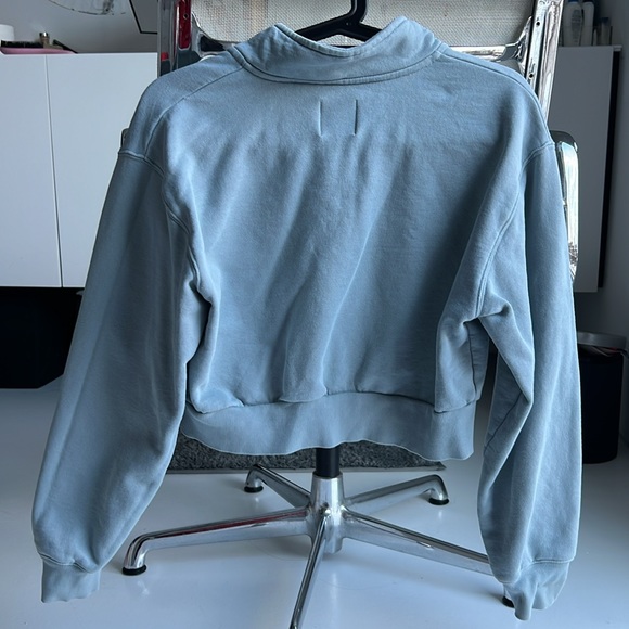 TNA blue cozy AF fleece cropped 1/4 zip - Picture 2 of 2